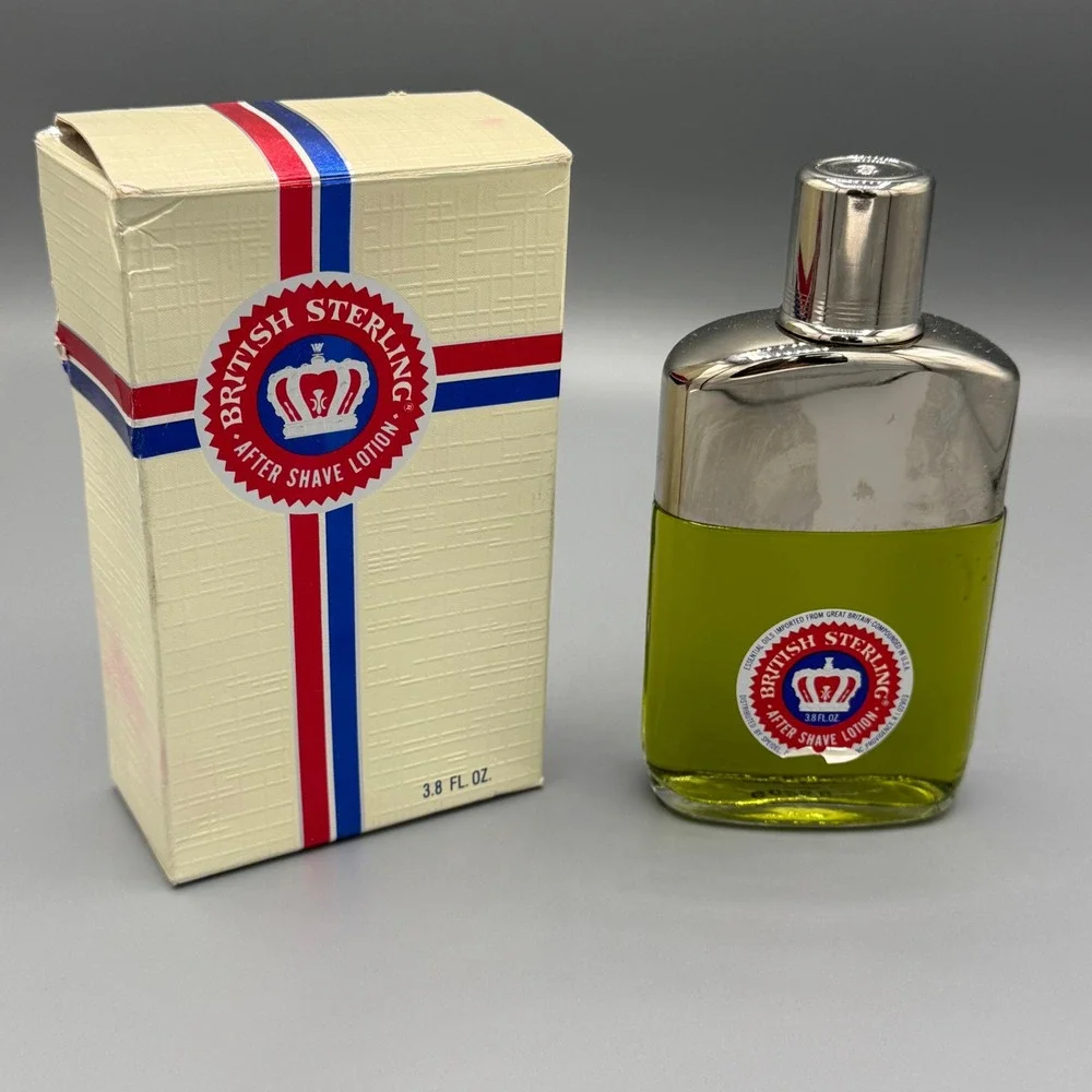 British Sterling After Shave Lotion 3.8 fl oz Vintage Speidel Textron with Box